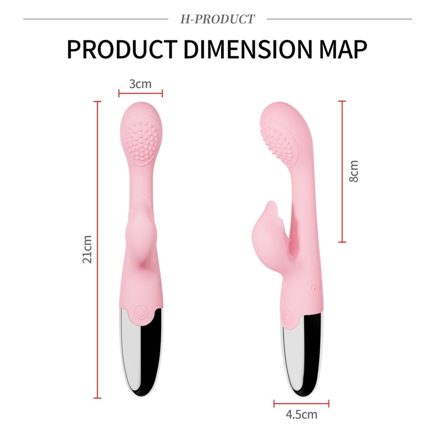 Pink Dildo Vibrator w/G Spot and Citrous Stimulator