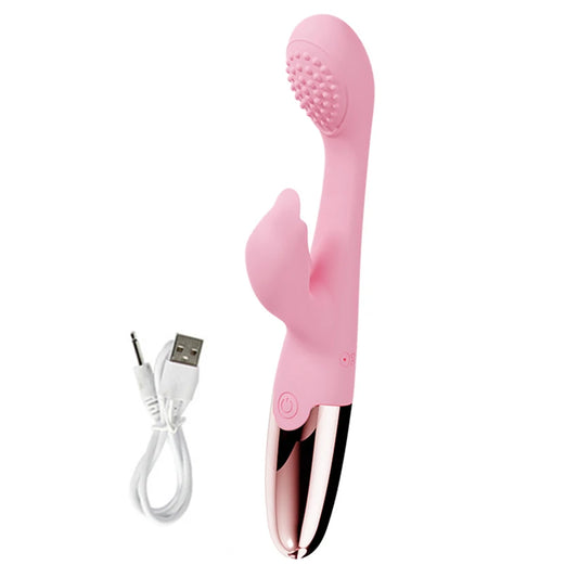 Pink Dildo Vibrator w/G Spot and Citrous Stimulator